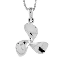 Sterling Silver Boat Propeller Pendant / Charm, Italian Box Chain
