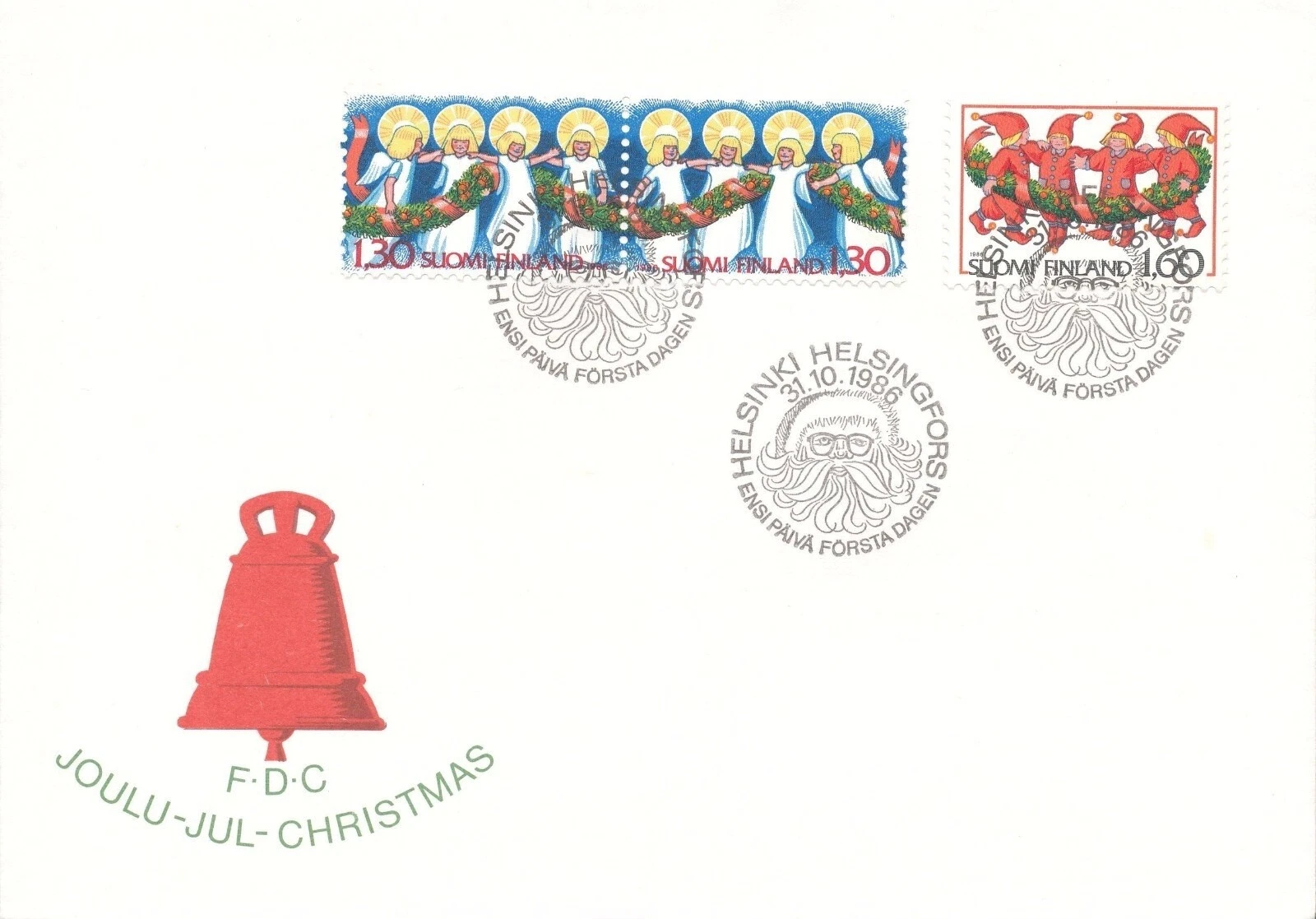 First Day of Issue Seasonal, Christmas Used Finnish Stamps