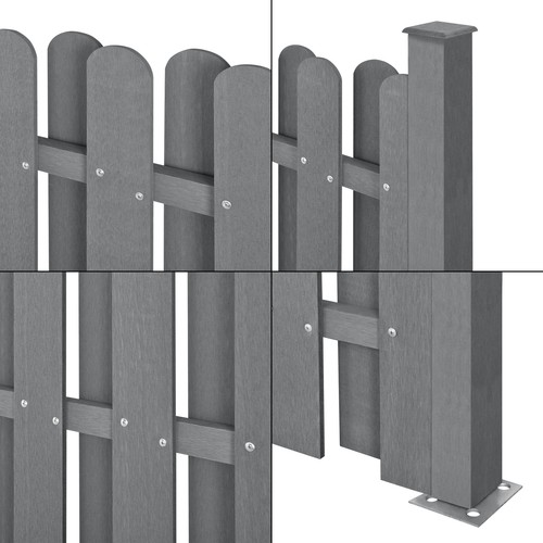 neu.holz WPC Gartenzaun Sichtschutz Windschutz Lamellenzaun Zaun 747x185cm Grau - Bild 5 von 6