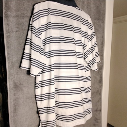 Reebok Hidromove RBK Golf Mens polo shirt Size XL Blue white stripes S Sleeve - Picture 9 of 10