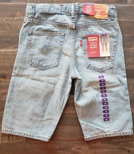 Levis 511 Slim Youth Denim Light Wash Blue Jean Shorts NEW Sz 10. Adjustable - Picture 3 of 4