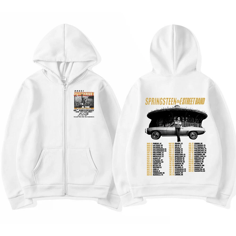 Bruce Springsteen and E Street Rock Band 2024 Tour Zipper Zip-up Hoodie