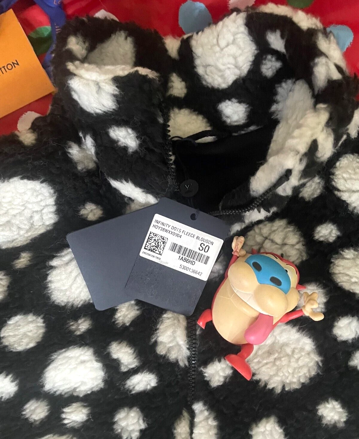 LOUIS VUITTON（LV） Nuova giacca in pile Louis Vuitton Infinity Dot nera con zip S Tyler Kusama Pharrell