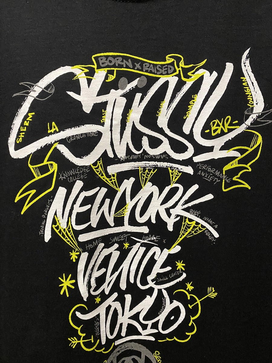 【Stussy x Born & Raised】 Handstyles T-Shirt Black BORN X RAISED + STÜSSY HANDSTYLES TEE: BLACK | Size XL / In
