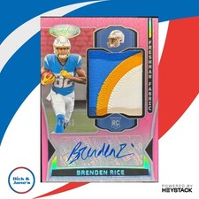 2024 Certified Brenden Rice Freshman Fabric Mirror Signatures Pink Etch 47/49 RC