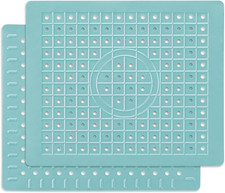 Kitchen Sink Mat, 12" x 10" Rectangular Sink Protector Pad, Fast-Draining Grid D