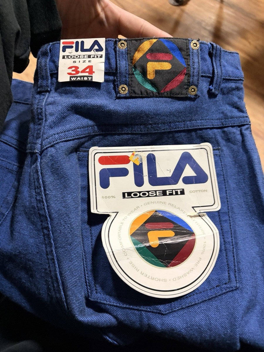 Vintage NWT Fila Loose Fit Men’s Jeans Size 34x32 Blue Denim Blue View 4