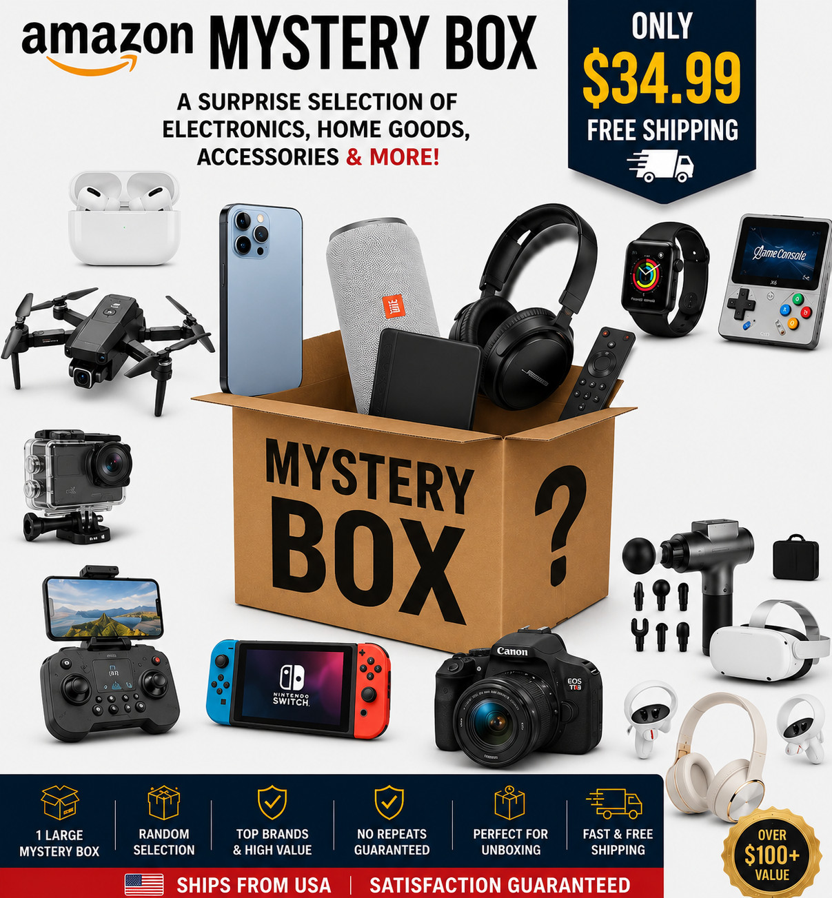 Amazon Mystery Box Large Liquidation Box Electronics Home Goods Free Ship