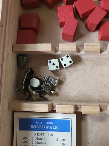 Vintage 2001 Parker Brothers Monopoly Train Wooden Box Edition HASBRO Completed - Picture 6 of 18