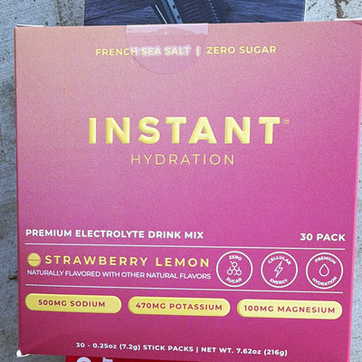 Instant Hydration Electrolyte Mix Strawberry Lemon Zero Sugar 30pk
