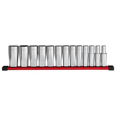 Milwaukee 48-22-9424 13pc 1/2in Drive 12-Point Deep SAE Socket Set