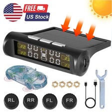 Wireless Car Solar Tpms Lcd Tire Pressure Monitoring System 4 External Sensors