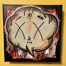 ORIGINAL Graffiti Art 6x6 Pop CANVAS PAINTING Wall Decor Hand Painted Ghostgrl