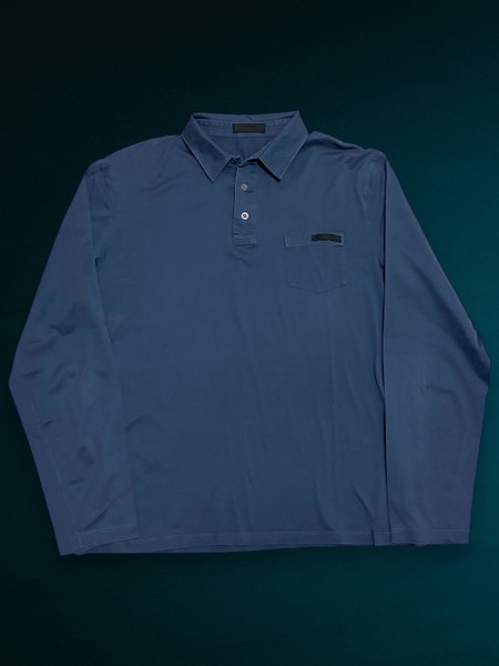 Prada - Langarm Poloshirt- Blau – iconic & edel - L
