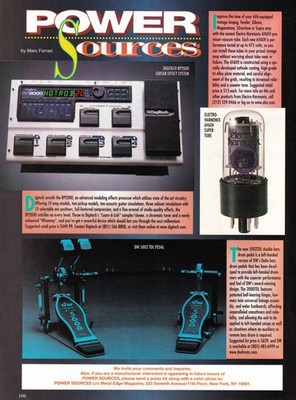 DIGITECH RP2000 GUITAR EFFECT/DW 5002 TDL PEDAL-2001 MAGAZINE ARTICLE CLIPPING