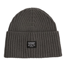 Image of Superdry Womens Workwear Knitted Beanie - Charcoal - OS
