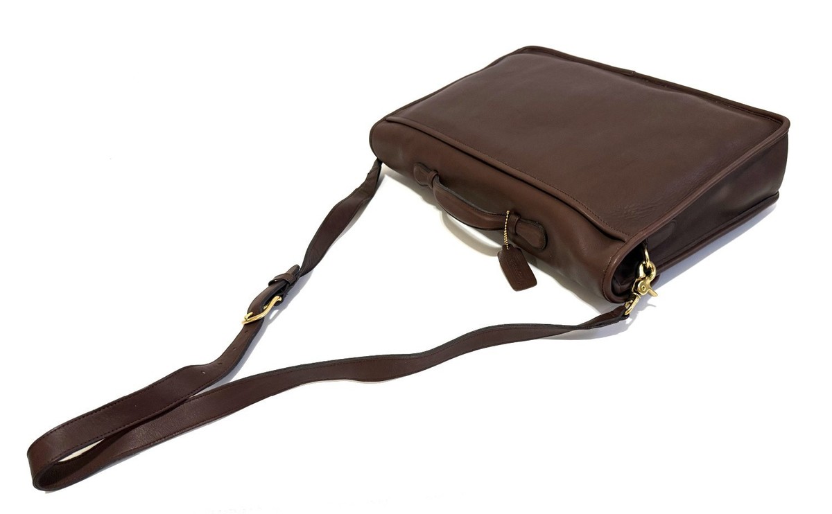 オールドコーチ Vintage COACH Leather Briefcase Coach Briefcase Brown Leather business Laptop bag VINTAGE - VERY