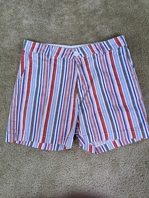 Caribbean Joe Women's Bermuda Shorts Size 6 Striped 98% Cotton 2% Spandex D876