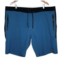 Pelagic Men’s Ocean Master Board Shorts 44 Blue Performance Swim Trunks Beach