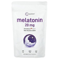 Melatonin, Strawberry, 20 mg, 400 Tablets