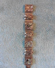 Vintage Mexican Sterling Silver and Mother of Pearl Abalone Shell Bracelet