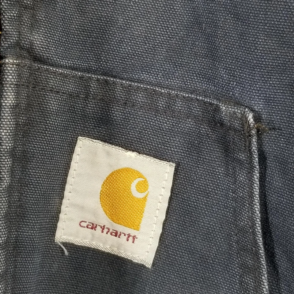 Vintage Carhartt Hooded Jacket Men 3XL Blue Canvas Lined 90s Detroit Coat JQ283 - Image 4 of 4