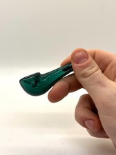 GRAV Mini Mariner Sherlock Hand Pipe Lake Green Handcrafted Glass Tobacco Pipe