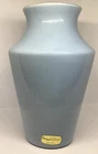 Vintage Haeger Floral Pottery Vase Sky Blue Glaze USA Original Sticker