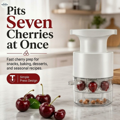 Cherry Pitter Tool for 7 Cherries at Once - Multiple Cherry Pitter Pit Remover