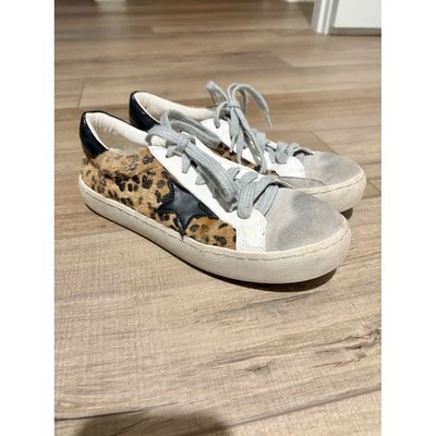 Sara Basic collection distressed animal print star shears brown size 39