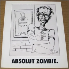1995 White Zombie Absolut Vodka Print Ad 10" x 12" Advertisement Rob Zombie VTG