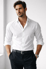 PRADA Milano White Shirt EU 46 18/1/2 US M Made In Italy Luxury Cotton