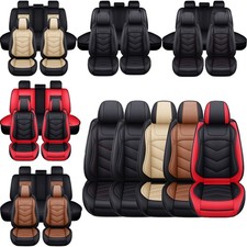 For Kia Car Seat Cover Full Set Leather Front Rear Protector Cushion Pad 5-seat
