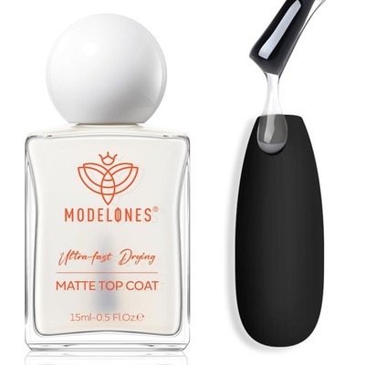 modelones Matte Top Coat Nail Polish, 0.5 Fl Oz (Pack of 1), A1-Matte Clear