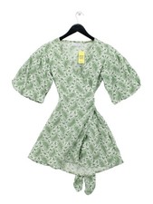 Faithfull The Brand Wrap Midi Dress UK6 in Green