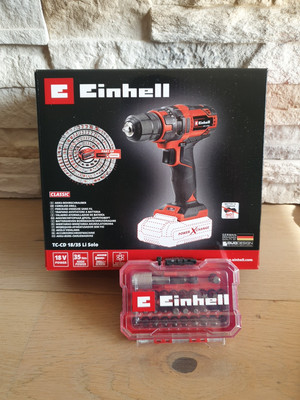 Einhell Akkuschrauber TC-CD 18/35 Li Akku Bohrschrauber Bitsat Set Bithalter NEU