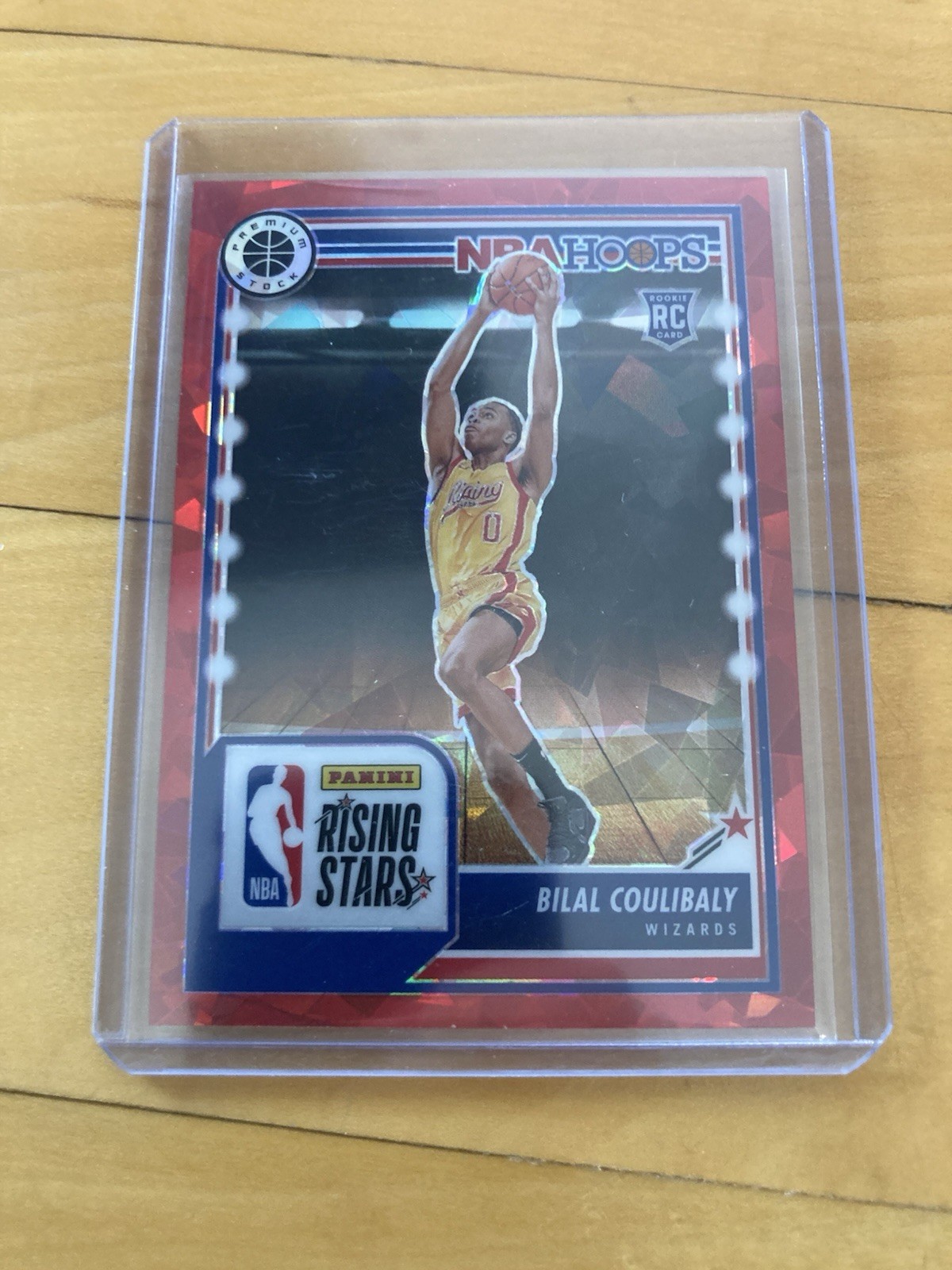 bilal coulibaly 2023-24 Hoops Premium Stock Rising Stars Red Ice Prizm 17/99 #28