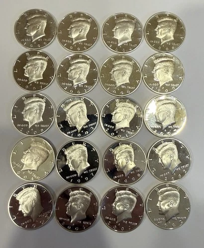 Lot Of 20 PROOF Kennedy Halves 90% Silver