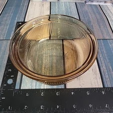 Corning Amber Glass Casserole Dish Bowl C-16-B (1 Pint) Microwave Freezer VTG