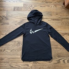 Boys Nike Breathe Long Sleeve Hoodie Black Size Large Polyester Blend