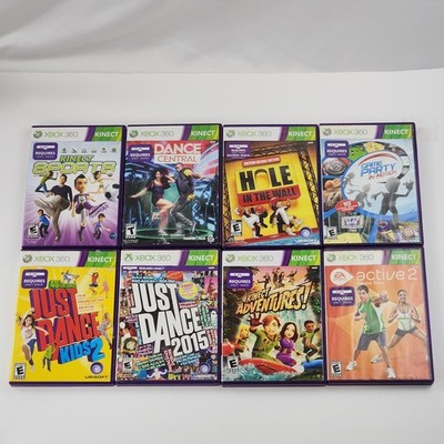 Xbox 360 Kinect Game Lot Of 8 Tested Sports Just Dance Central Hole In The Wall 