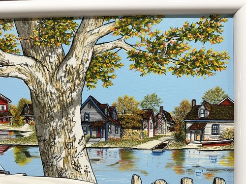 H. Hargrove His Two Loves Framed Serigraph Oil Painting Canvas 771/1200 Picnic - Picture 7 of 15