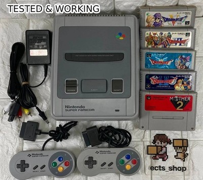 Nintendo Super Famicom console bundle with 5 games & cords Japan SFC