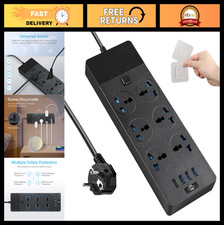 Universal Travel Plug Adapter with 6 AC Outlets 4 USB Ports, 6ft Extension Cor