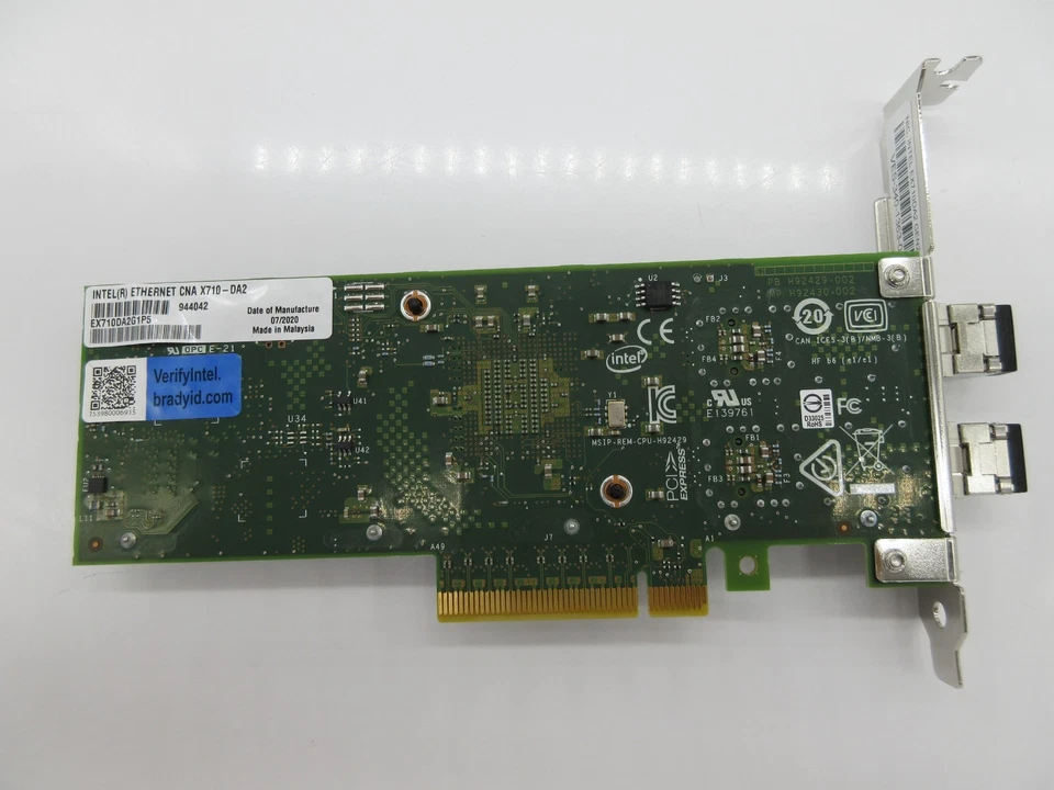 Tarjeta Adaptador de Red Original Intel CNA X710-DA2 Doble Puerto 10 GB Perfil Alto Foto 3 de 4