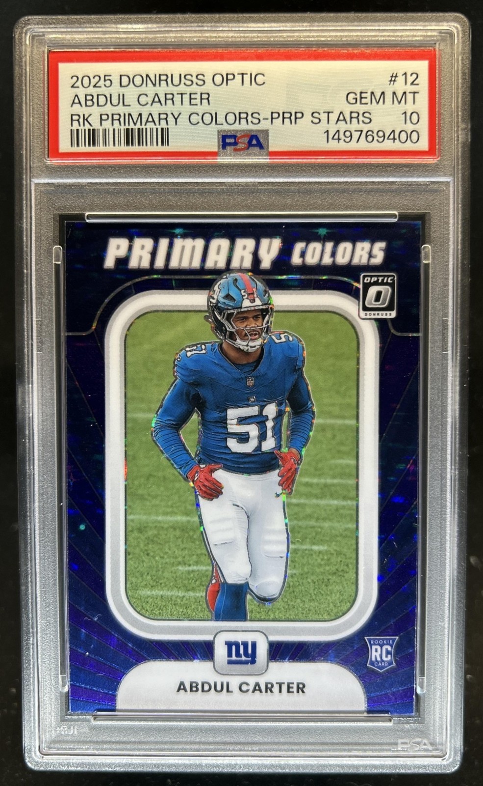 Abdul Carter Panini Donruss Optic Rookie Primary Colors #12 Purple Star