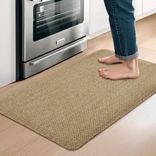 Cushioned Anti-Fatigue Kitchen Mat Non-Slip Floor Rug Memory Foam 17.3"x28" Beig