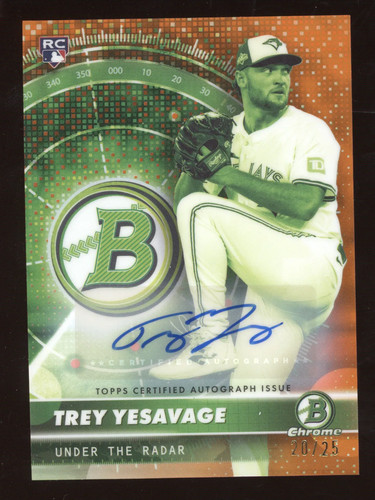 Trey Yesavage [Orange] 2026 Bowman Under the Radar Autograph card
