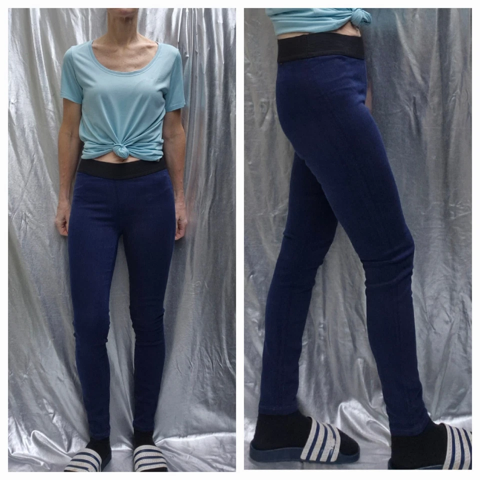 GOLDSIGN JEGGINGS LEGGINGS Talla 26 UK8/10 Azul Rayón Cupro Mezcla Algodón Azul... Foto 2 de 4
