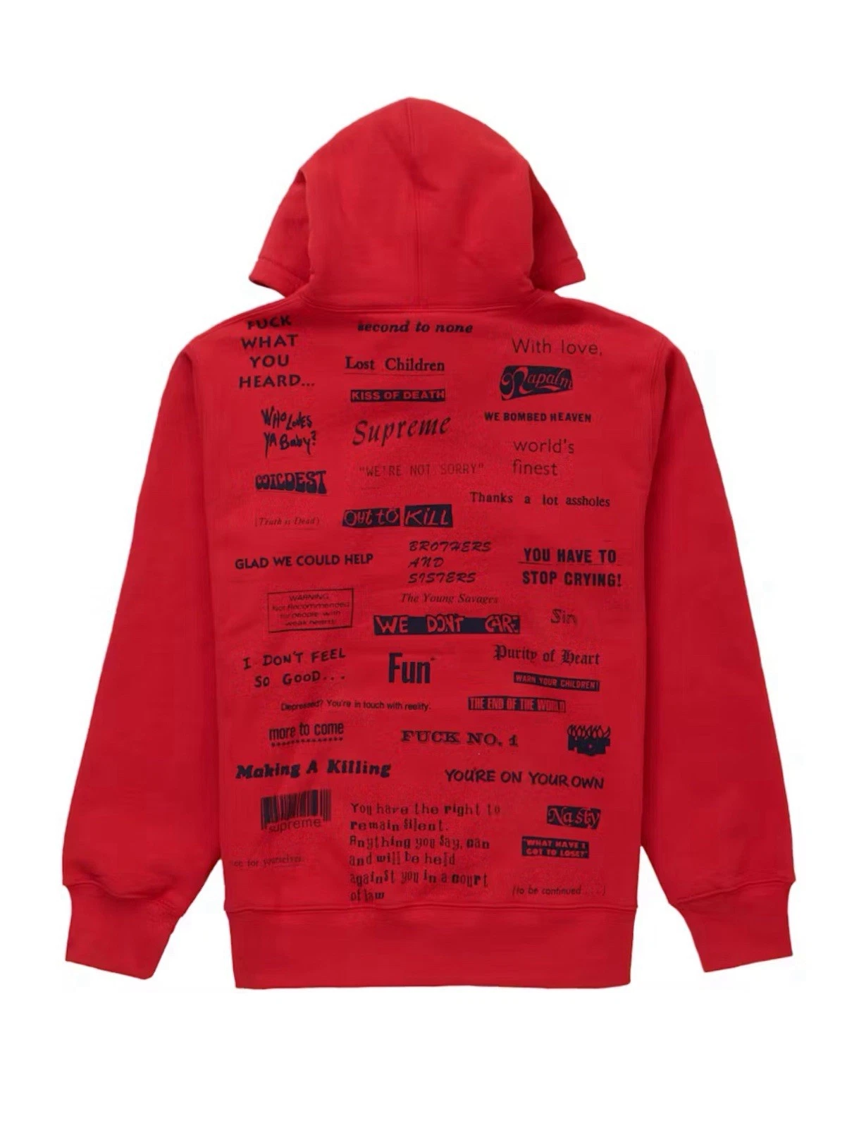 Supreme Stop Crying Pullover Felpa con Cappuccio Taglia: XL (MAI INDOSSATA)